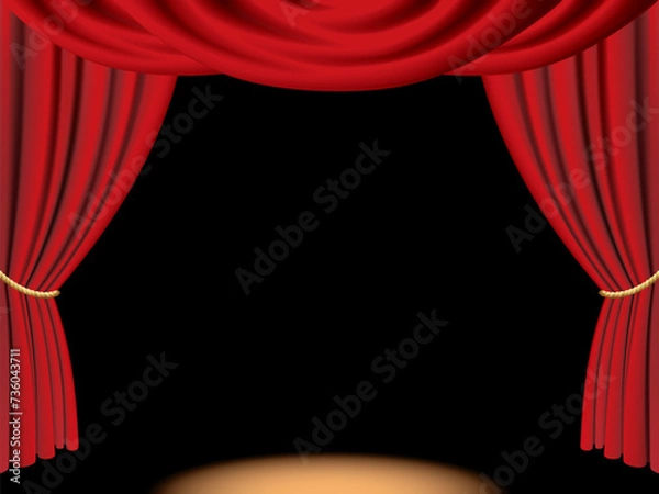 Obraz 赤い舞台幕の背景