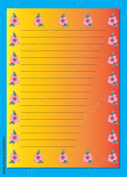 Fototapeta Empty writing sheets with line paper templates.