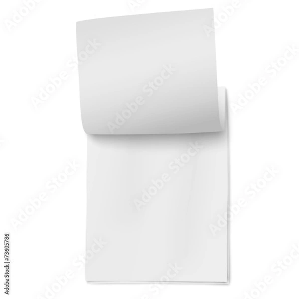 Fototapeta Flipping page on a stack of note papers isolated