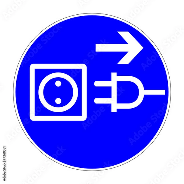 Obraz schild stecker ziehen
