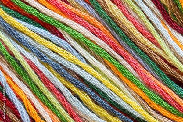 Obraz Multicolor sewing threads texture. Diagonal.