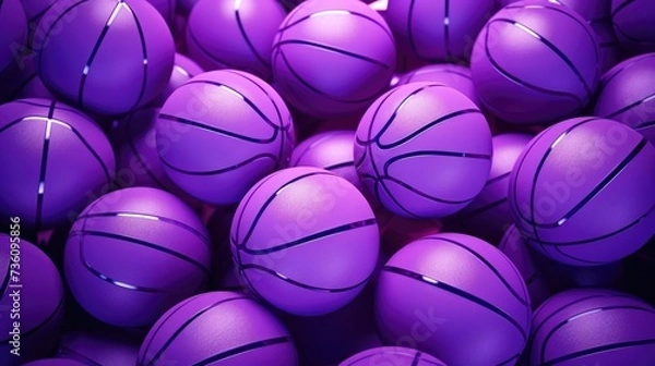 Fototapeta Background with basketballs in Violet color.