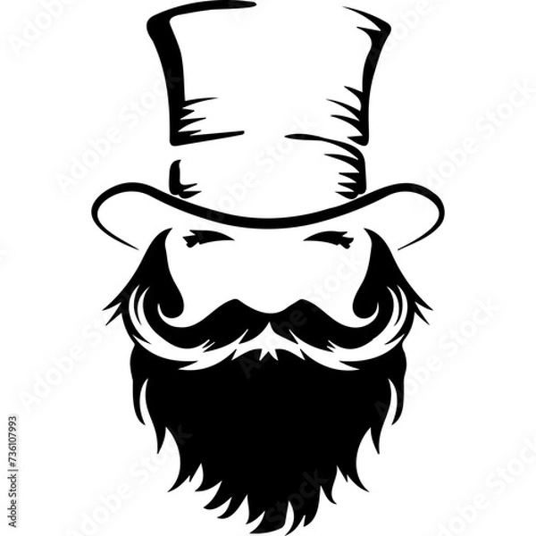 Obraz Bearded Man with Top Hat