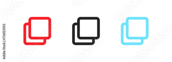 Fototapeta Copy icons button. Flat, color, set of buttons copy icons, button design. Vector icons