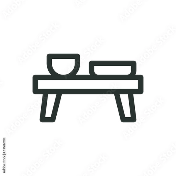 Fototapeta Coffee table isolated icon, low table vector symbol with editable stroke