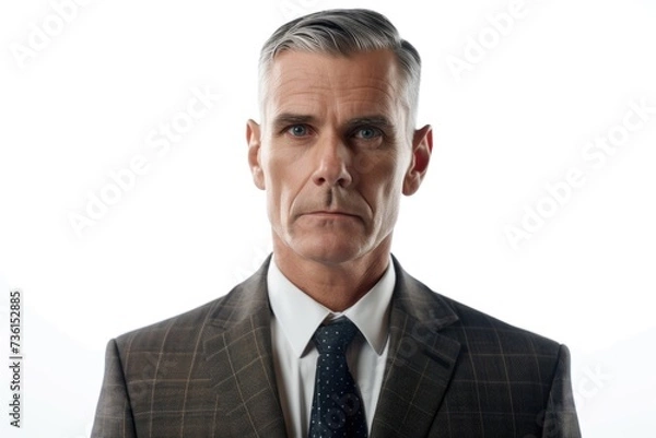 Fototapeta A well-dressed man in a suit and tie posing for a picture. Suitable for professional and business-related concepts