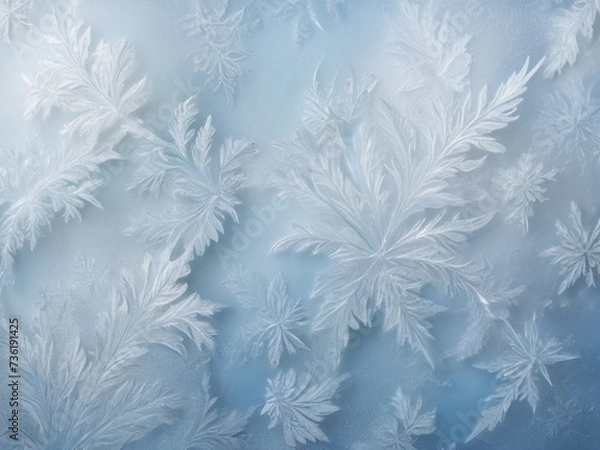 Fototapeta frosty setting: transform your space with an elegant setting featuring an icy texture background adorned with subtle frost patterns, evoking the pristine charm of the arctic