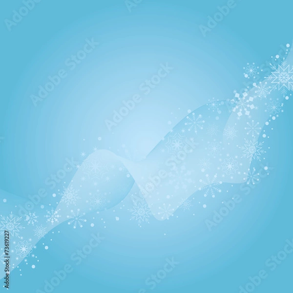 Obraz Vector winter background with snowflakes and swoosh
