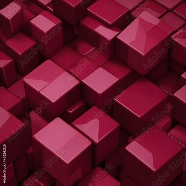 Fototapeta Abstract Maroon cubes background