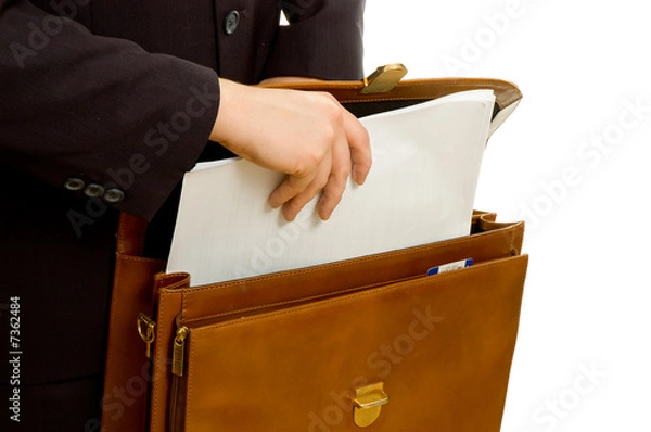 Obraz Plans in briefcase