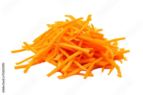 Obraz Shredded carrot isolated on white
