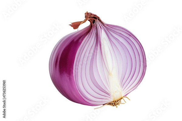 Fototapeta Halved red onion isolated on white