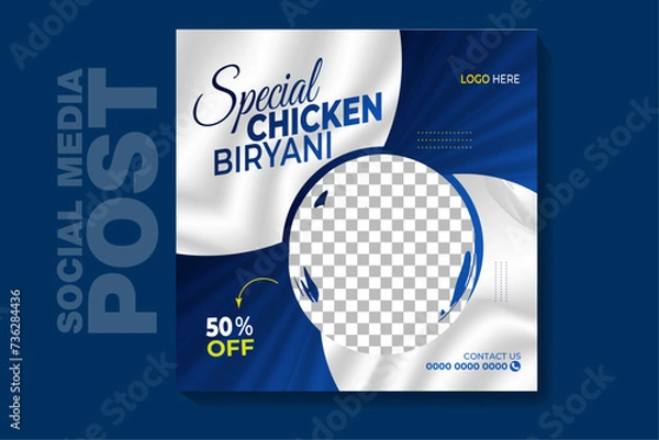 Fototapeta This is a square special food social media post banner template. This template are fully editable and customisable (text, color, photo).You can edit it quickly and easily.