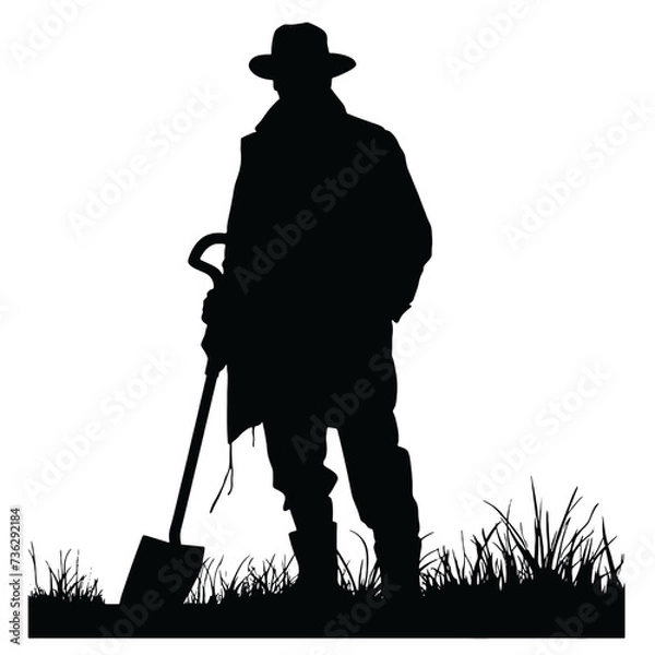 Obraz farmer silhouette
