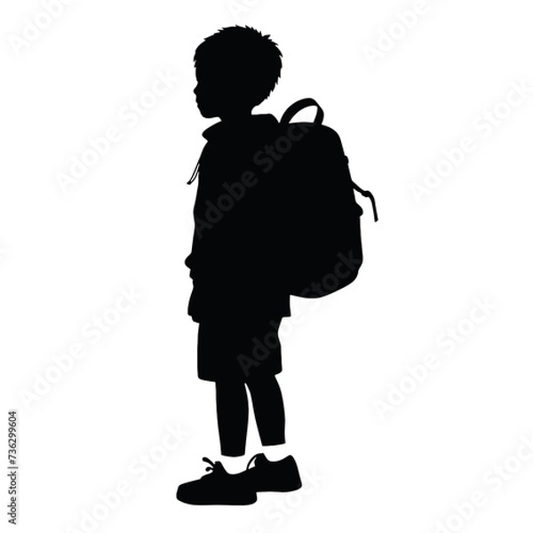Obraz back to school kid  silhouette.