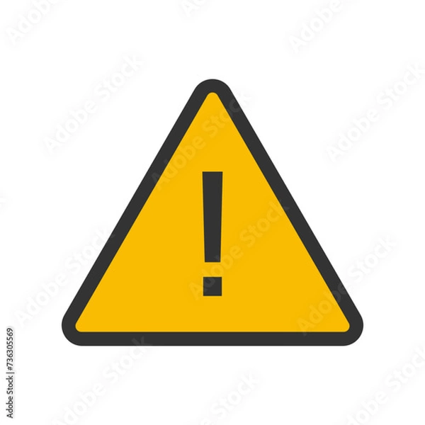 Fototapeta Hazard warning attention sign with exclamation mark symbol