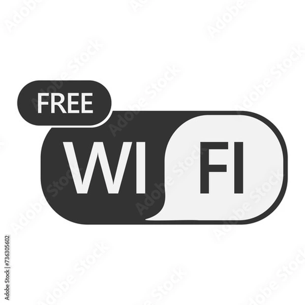 Fototapeta Wi-Fi wireless internet network connection icon black isolated vector on white background