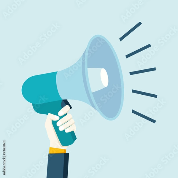 Obraz Dłoń trzymająca megafon