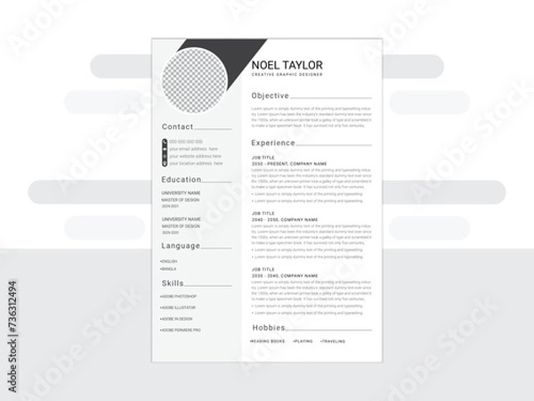 Fototapeta New Premium resume printing Design,