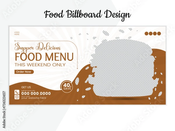 Fototapeta foods billboard template design