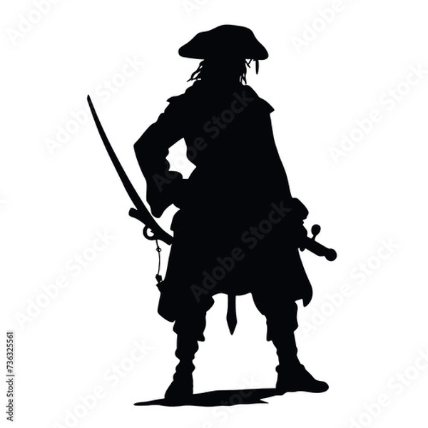 Obraz silhouette of a pirate