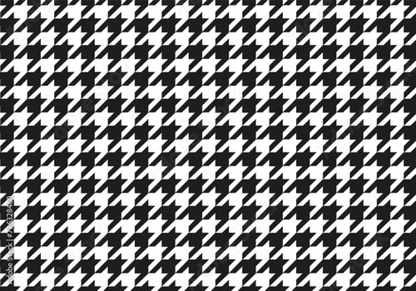 Fototapeta Pepita seamless pattern. Repeating pepito texture. Black houndstooth on white background.  Black and white houndstooth vector pattern.