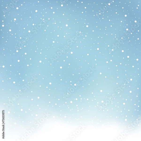 Obraz winter snowfall blue background