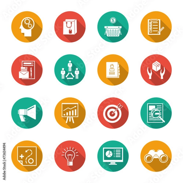 Obraz Marketers Flat Icons Set