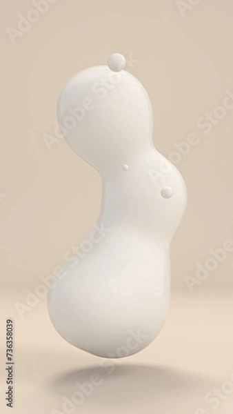 Obraz Abstract Liquid Spheres Floating 3D