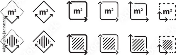 Fototapeta Square metre  icon , Vector illustration