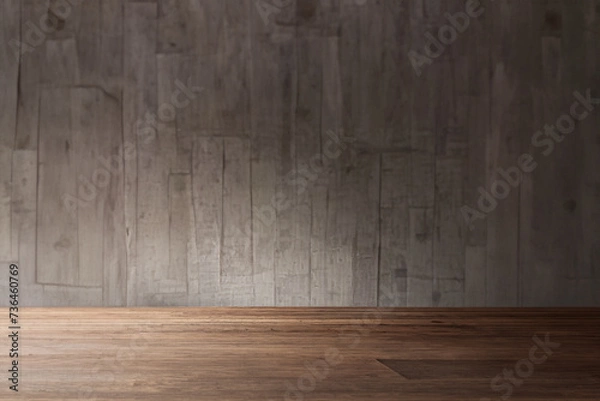 Fototapeta Empty wooden table for product with dark background.
