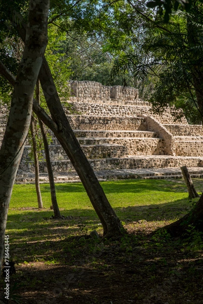 Obraz Antigua ciudad Maya de Edzná, en Campeche, México.