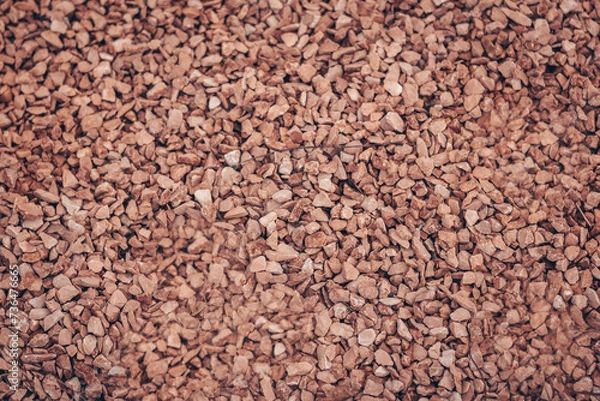 Obraz Red gravel, crushed stone, small stones, gravel texture stones background. small stones in the background. red gravel texture,