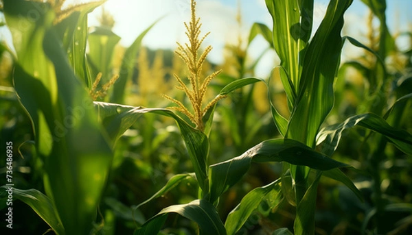Fototapeta corn field close up. 