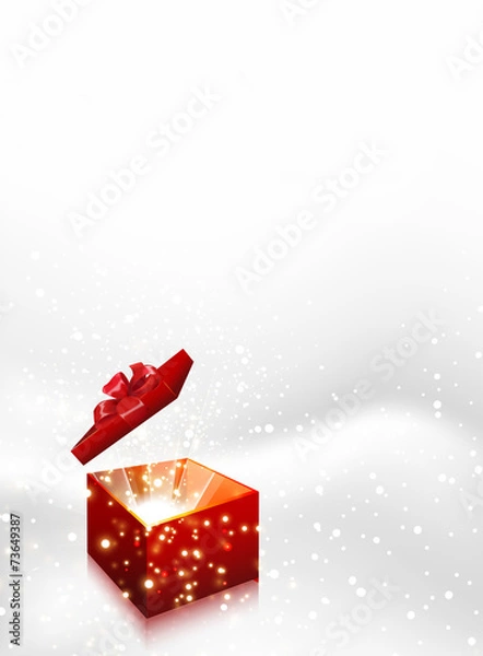 Fototapeta Gift box Christmas vector background, easy editable