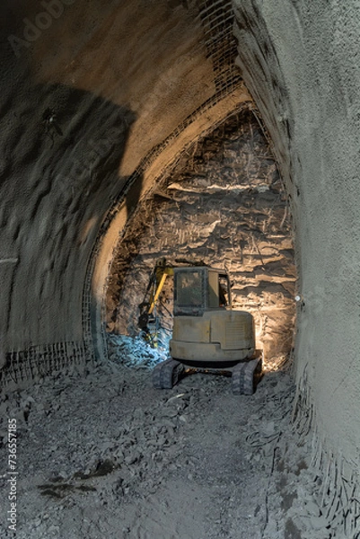 Fototapeta construction of a subway tunnel under the city