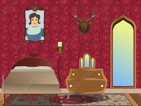 Fototapeta cartoon interior - bedroom