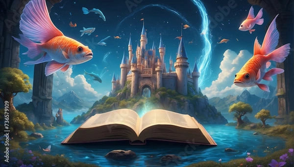 Obraz Ożywająca magia opowieści z otwartej książki