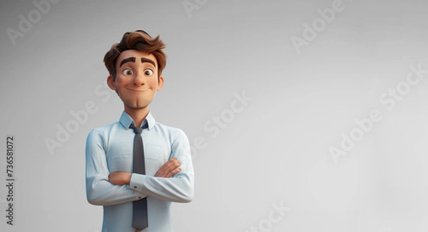 Obraz 3d cartoon portrait of a man