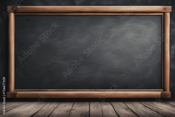 Obraz blank blackboard with chalk