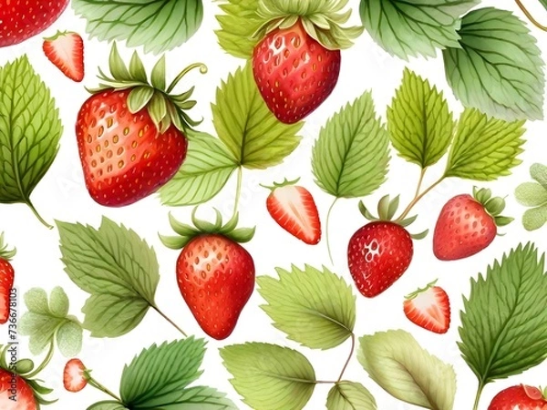 Obraz white background with strawberries