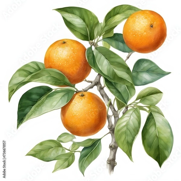 Obraz oranges on a branch drawing