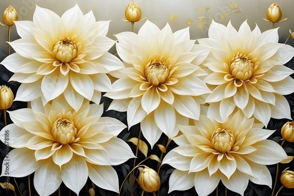 Obraz yellow chrysanthemum flowers