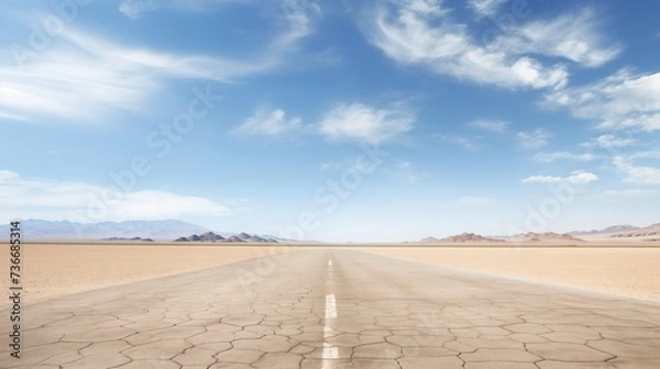 Fototapeta Empty paved road in the desert