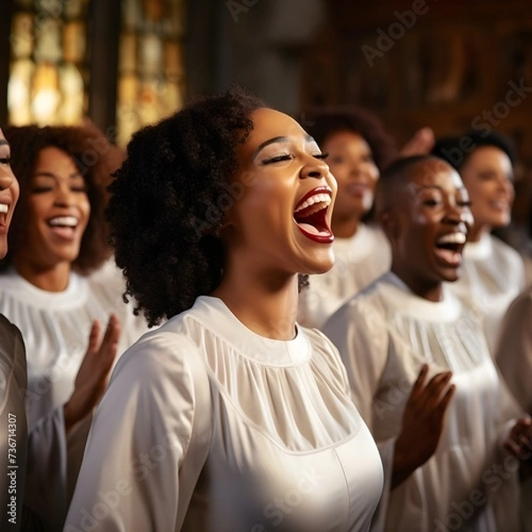 Fototapeta Group of ladies singing in the church choir on Sunday - Generative AI