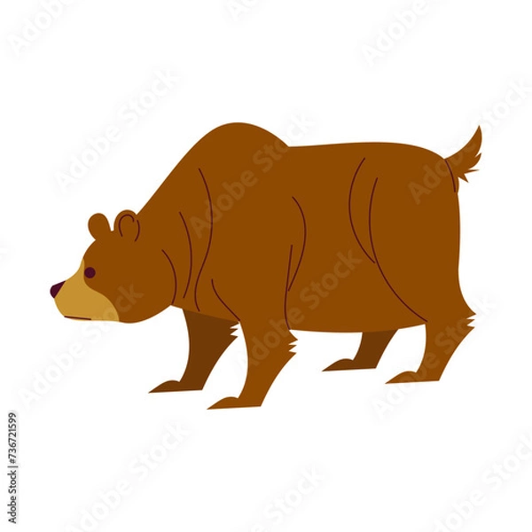 Obraz Brown Bear Cartoon Style Illustration