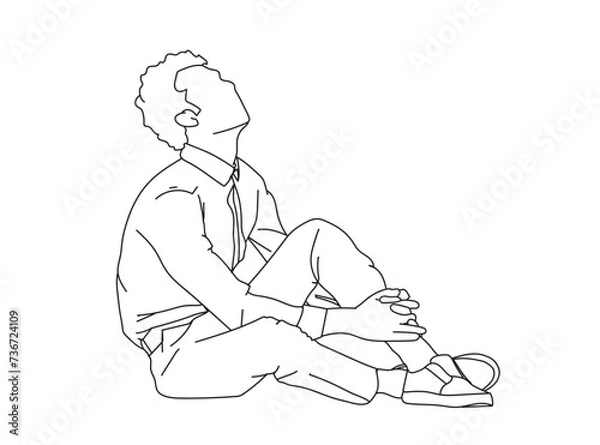 Obraz Man, Boy Line Drawing Ai, EPS, SVG, PNG, JPG zip file