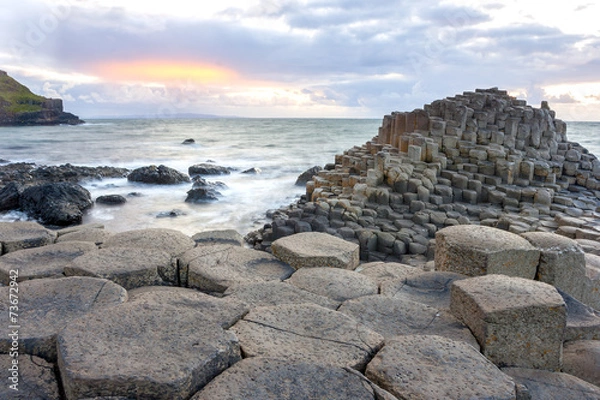 Obraz Sunset at Giant s causeway