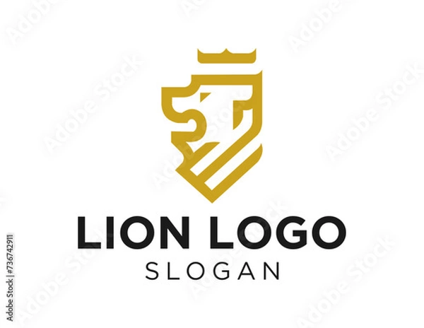 Fototapeta The logo design is about Lion and was created using the Corel Draw 2018 application with a white background.
