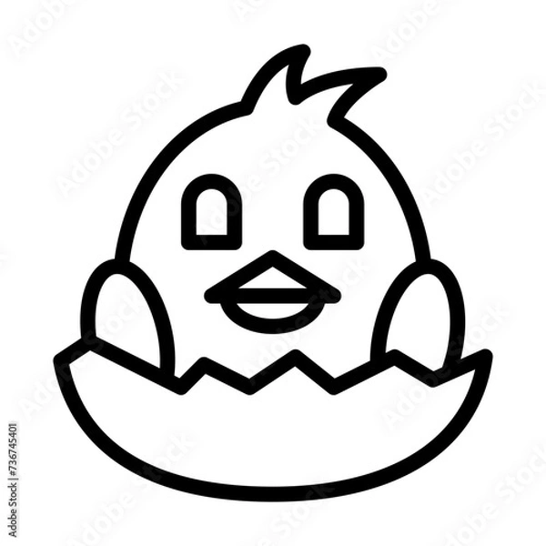 Fototapeta chick line icon